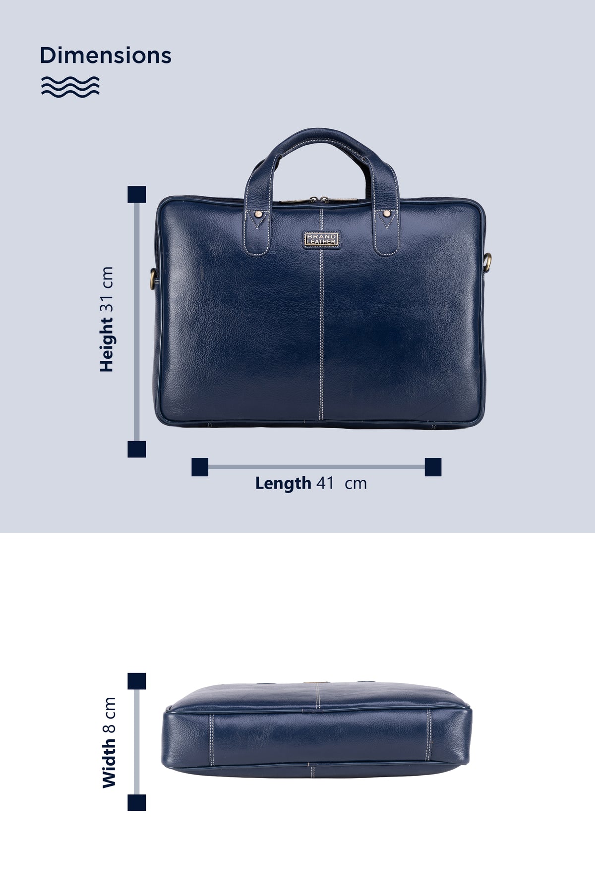 BRAND LEATHER Laptop Bag for Men - Genuine Leather Office Bag with Multiple Compartments Fits 14/15.6/16 Inch Laptop Bag - Messenger and Shoulder Bag for Travel - Water Resistant