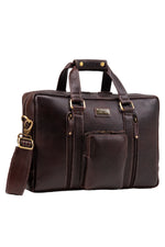 Laptop Bag for Men - Genuine Leather Messenger Bag for Office - Fits up to 16 Inch Laptop -Brown Shoulder Bag with Multiple Compartments - Executive Leather Bag for Work and Travel