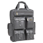 BRAND LEATHER Full Grain Buffalo - Hide Leather Backpack Large Capacity 15/15.6/16/17 Inch Laptop Bag Multi Pockets Travel Daypack