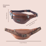 BRAND LEATHER Genuine Leather Stylish Waist Bag Elegant Style Travel Pouch Passport Holder with Adjustable Strap Unisex