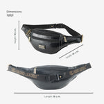 BRAND LEATHER Genuine Leather Stylish Waist Bag Elegant Style Travel Pouch Passport Holder with Adjustable Strap Unisex