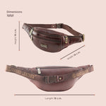 BRAND LEATHER Genuine Leather Stylish Waist Bag Elegant Style Travel Pouch Passport Holder with Adjustable Strap Unisex