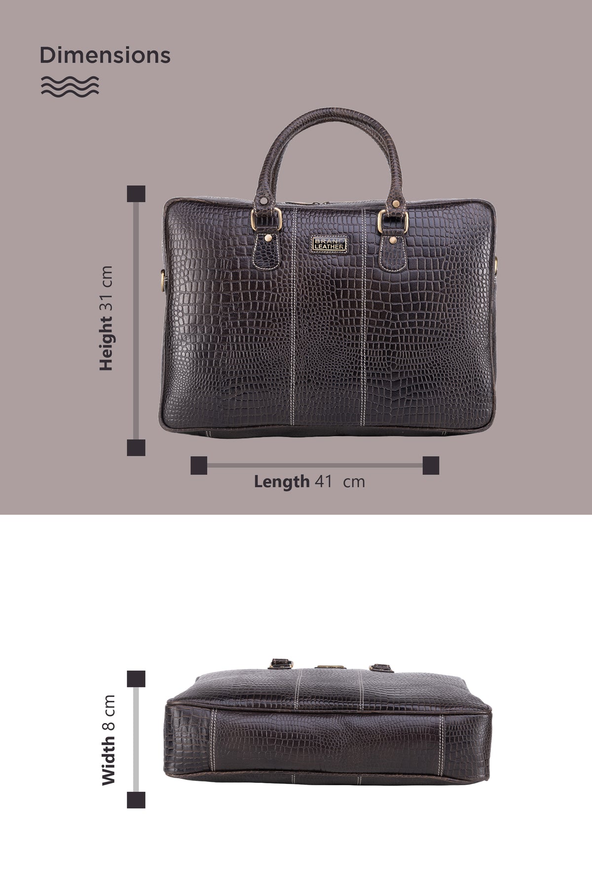 BRAND LEATHER Laptop Bag for Men - Genuine Leather Office Bag with Multiple Compartments Fits 14/15.6/16 Inch Laptop Bag - Messenger and Shoulder Bag for Travel - Water Resistant