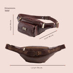 BRAND LEATHER Genuine Leather Stylish Waist Bag Elegant Style Travel Pouch Passport Holder with Adjustable