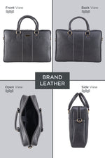 BRAND LEATHER Laptop Bag for Men - Genuine Leather Office Bag with Multiple Compartments Fits 14/15.6/16 Inch Laptop Bag - Messenger and Shoulder Bag for Travel - Water Resistant