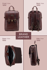 BRAND LEATHER Genuine Leather 14, 15.6 Inch Laptop Backpack For Use Office|Travel|Scahool|College Unisex