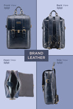 BRAND LEATHER Genuine Leather 14, 15.6 Inch Laptop Backpack For Use Office|Travel|Scahool|College Unisex