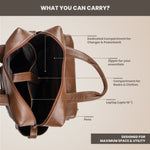 BRAND LEATHER Full Grain Buffalo - Hide Leather Backpack Large Capacity 15/15.6/16/17 Inch Laptop Bag Multi Pockets Travel Daypack