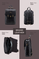 BRAND LEATHER Genuine Leather 14, 15.6 Inch Laptop Backpack For Use Office|Travel|Scahool|College Unisex