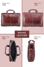 BRAND LEATHER Laptop Bag for Men - Genuine Leather Office Bag with Multiple Compartments Fits 14/15.6/16 Inch Laptop Bag - Messenger and Shoulder Bag for Travel - Water Resistant