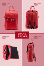 BRAND LEATHER Genuine Leather 14, 15.6 Inch Laptop Backpack For Use Office|Travel|Scahool|College Unisex