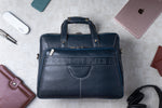 Men's Solid Full Grain Cowhide Leather Large 16 Inch Laptop Briefcase Messenger Bag