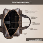 BRAND LEATHER Full Grain Buffalo - Hide Leather Backpack Large Capacity 15/15.6/16/17 Inch Laptop Bag Multi Pockets Travel Daypack