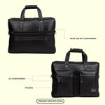 BRAND LEATHER Genuine Leather Laptop Bag for Men - Office Bag - Fits Up to 16-inch Laptop/MacBook - Shoulder Bag/Hand Bag - Laptop Messenger Bag with Trolley Straps - 1 Year Warranty