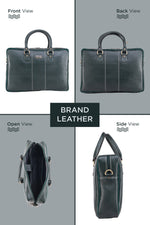 BRAND LEATHER Laptop Bag for Men - Genuine Leather Office Bag with Multiple Compartments Fits 14/15.6/16 Inch Laptop Bag - Messenger and Shoulder Bag for Travel - Water Resistant