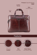 BRAND LEATHER Laptop Bag for Men - Genuine Leather Office Bag with Multiple Compartments Fits 14/15.6/16 Inch Laptop Bag - Messenger and Shoulder Bag for Travel - Water Resistant