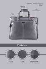 BRAND LEATHER Laptop Bag for Men - Genuine Leather Office Bag with Multiple Compartments Fits 14/15.6/16 Inch Laptop Bag - Messenger and Shoulder Bag for Travel - Water Resistant