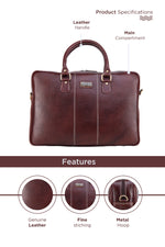 BRAND LEATHER Laptop Bag for Men - Genuine Leather Office Bag with Multiple Compartments Fits 14/15.6/16 Inch Laptop Bag - Messenger and Shoulder Bag for Travel - Water Resistant