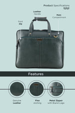 BRAND LEATHER Laptop Bag for Men - Genuine Leather Office Bag with Multiple Compartments Fits 14/15.6/16 Inch Laptop Bag - Messenger and Shoulder Bag for Travel - Water Resistant