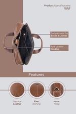 BRAND LEATHER Laptop Bag for Men - Genuine Leather Office Bag with Multiple Compartments Fits 14/15.6/16 Inch Laptop Bag - Messenger and Shoulder Bag for Travel - Water Resistant