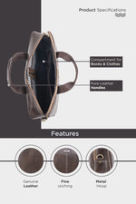 BRAND LEATHER Laptop Bag for Men - Genuine Leather Office Bag with Multiple Compartments Fits 14/15.6/16 Inch Laptop Bag - Messenger and Shoulder Bag for Travel - Water Resistant