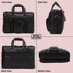 Laptop Bag for Men - Genuine Leather Messenger Bag for Office - Fits up to 16 Inch Laptop -Brown Shoulder Bag with Multiple Compartments - Executive Leather Bag for Work and Travel