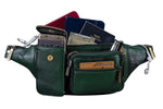 BRAND LEATHER Genuine Leather Stylish Waist Bag Elegant Style Travel Pouch Passport Holder with Adjustable Strap