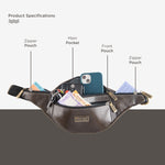 BRAND LEATHER Genuine Leather Stylish Waist Bag Elegant Style Travel Pouch Passport Holder with Adjustable Strap Unisex