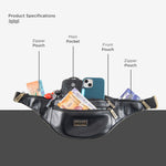 BRAND LEATHER Genuine Leather Stylish Waist Bag Elegant Style Travel Pouch Passport Holder with Adjustable Strap Unisex
