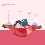 BRAND LEATHER Genuine Leather Stylish Waist Bag Elegant Style Travel Pouch Passport Holder with Adjustable Strap Unisex