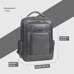 BRAND LEATHER Men's Full Grain Cow Hide Leather 17 Inch Laptop Backpack Large Capacity Weekender Overnight Camping Travel Rucksack