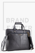 BRAND LEATHER Laptop Bag for Men - Genuine Leather Office Bag with Multiple Compartments Fits 14/15.6/16 Inch Laptop Bag - Messenger and Shoulder Bag for Travel - Water Resistant