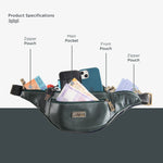 BRAND LEATHER Genuine Leather Stylish Waist Bag Elegant Style Travel Pouch Passport Holder with Adjustable Strap Unisex