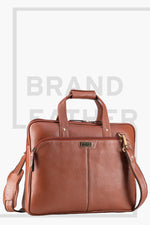 BRAND LEATHER Laptop Bag for Men - Genuine Leather Office Bag with Multiple Compartments Fits 14/15.6/16 Inch Laptop Bag - Messenger and Shoulder Bag for Travel - Water Resistant