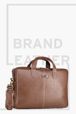 BRAND LEATHER Laptop Bag for Men - Genuine Leather Office Bag with Multiple Compartments Fits 14/15.6/16 Inch Laptop Bag - Messenger and Shoulder Bag for Travel - Water Resistant
