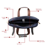 Laptop Bag for Men - Genuine Leather Messenger Bag for Office - Fits up to 16 Inch Laptop -Brown Shoulder Bag with Multiple Compartments - Executive Leather Bag for Work and Travel