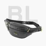 BRAND LEATHER Genuine Leather Stylish Waist Bag Elegant Style Travel Pouch Passport Holder with Adjustable Strap Unisex