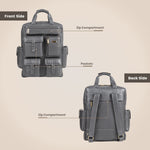 BRAND LEATHER Full Grain Buffalo - Hide Leather Backpack Large Capacity 15/15.6/16/17 Inch Laptop Bag Multi Pockets Travel Daypack