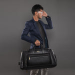 BRAND LEATHER Genuine Leather High Capacity Travel Backpack Cum Duffel Bag