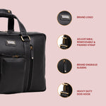 Laptop Bag for Men - Genuine Leather Messenger Bag for Office - Fits up to 16 Inch Laptop -Brown Shoulder Bag with Multiple Compartments - Executive Leather Bag for Work and Travel