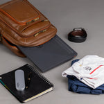 BRAND LEATHER Men's Full Grain Cow Hide Leather 17 Inch Laptop Backpack Large Capacity Weekender Overnight Camping Travel Rucksack