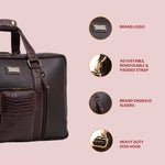 Laptop Bag for Men - Genuine Leather Messenger Bag for Office - Fits up to 16 Inch Laptop -Brown Shoulder Bag with Multiple Compartments - Executive Leather Bag for Work and Travel