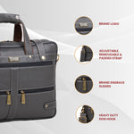 Laptop Bag for Men - Genuine Leather Messenger Bag for Office - Fits up to 16 Inch Laptop -Brown Shoulder Bag with Multiple Compartments - Executive Leather Bag for Work and Travel