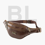 BRAND LEATHER Genuine Leather Stylish Waist Bag Elegant Style Travel Pouch Passport Holder with Adjustable Strap Unisex