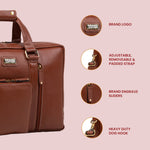 Laptop Bag for Men - Genuine Leather Messenger Bag for Office - Fits up to 16 Inch Laptop -Brown Shoulder Bag with Multiple Compartments - Executive Leather Bag for Work and Travel