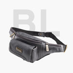 BRAND LEATHER Genuine Leather Stylish Waist Bag Elegant Style Travel Pouch Passport Holder with Adjustable