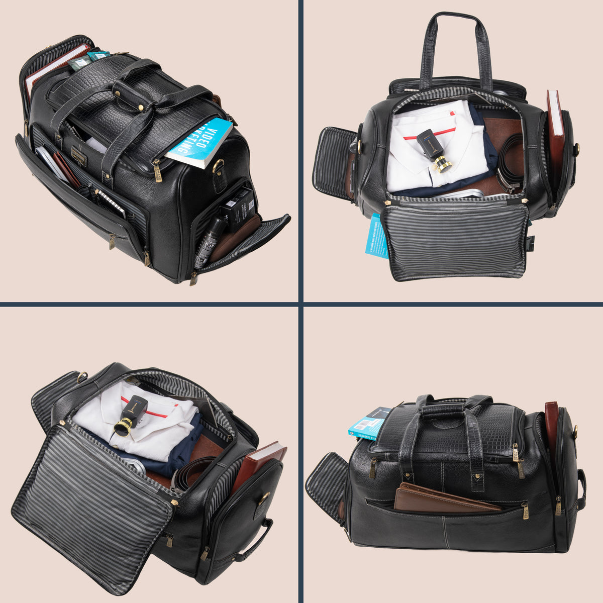 BRAND LEATHER Genuine Leather High Capacity Travel Backpack Cum Duffel Bag