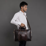 Laptop Bag for Men - Genuine Leather Messenger Bag for Office - Fits up to 16 Inch Laptop -Brown Shoulder Bag with Multiple Compartments - Executive Leather Bag for Work and Travel