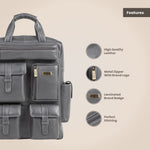 BRAND LEATHER Full Grain Buffalo - Hide Leather Backpack Large Capacity 15/15.6/16/17 Inch Laptop Bag Multi Pockets Travel Daypack