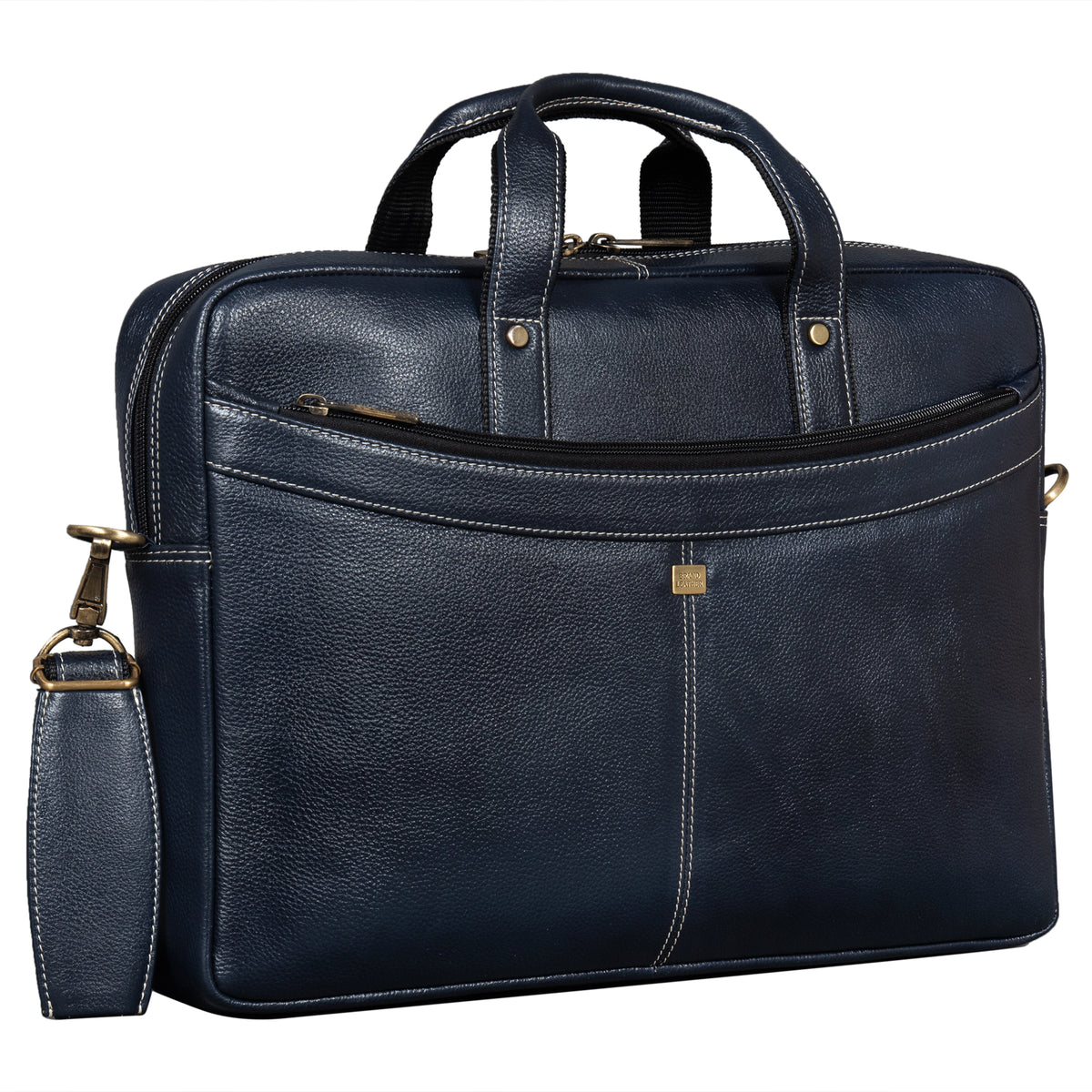 BRAND LEATHER Genuine Leather Laptop Bag for Men/Office Bag for Men |Fits 14|15.6|16 Inch Laptop Bag/MacBook |Leather Bag for Men with Shoulder Straps|Crossbody Laptop Messenger Bag for Men
